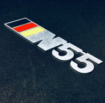 N55 METAL BADGE GERMAN COLORS (  BRUSHED ALLUMINUM)